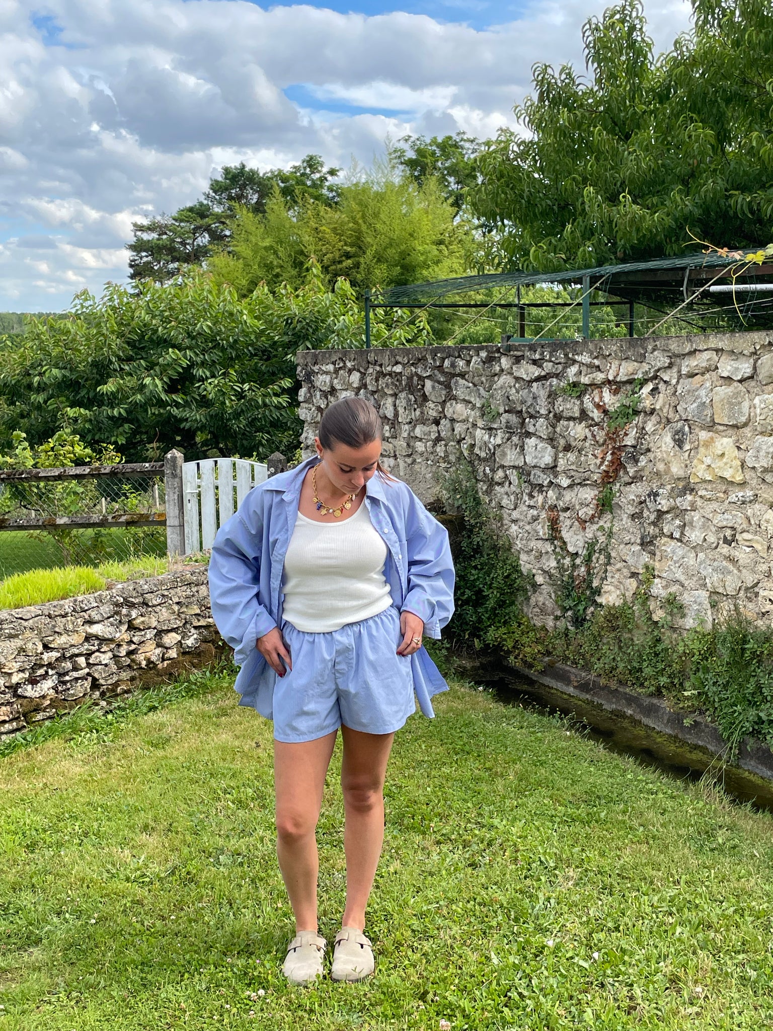 POLINA POPLIN STRIPED SHORTS