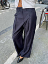 ESME PINSTRIPED WIDE PANTS Pants OEA PARIS