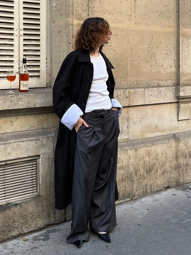 ESME PINSTRIPED WIDE PANTS Pants OEA ARCHIVE