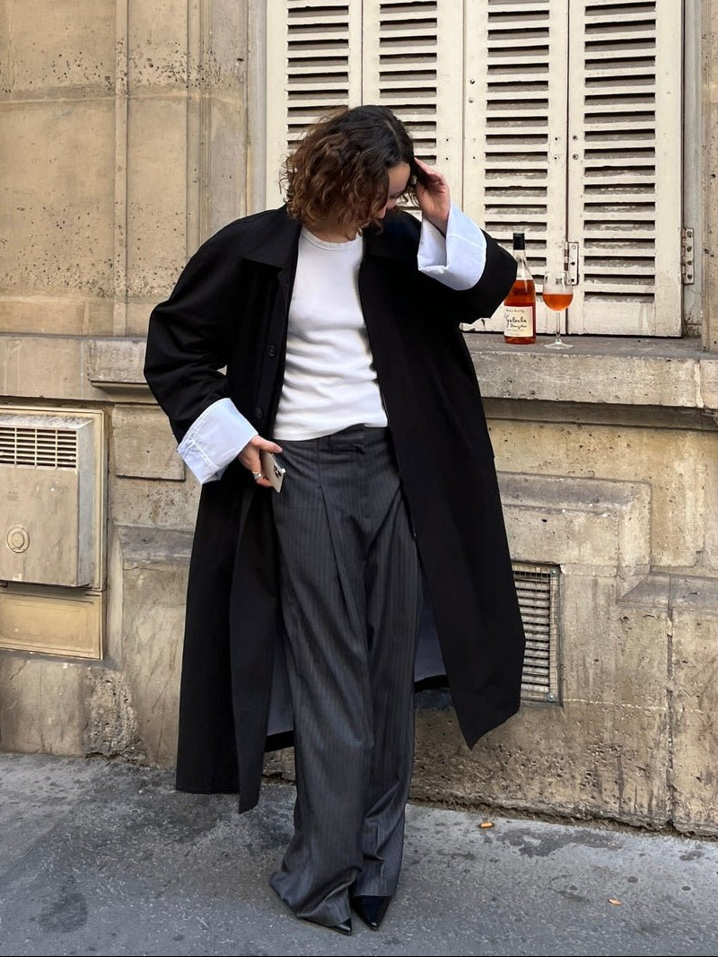 ESME PINSTRIPED WIDE PANTS Pants OEA ARCHIVE