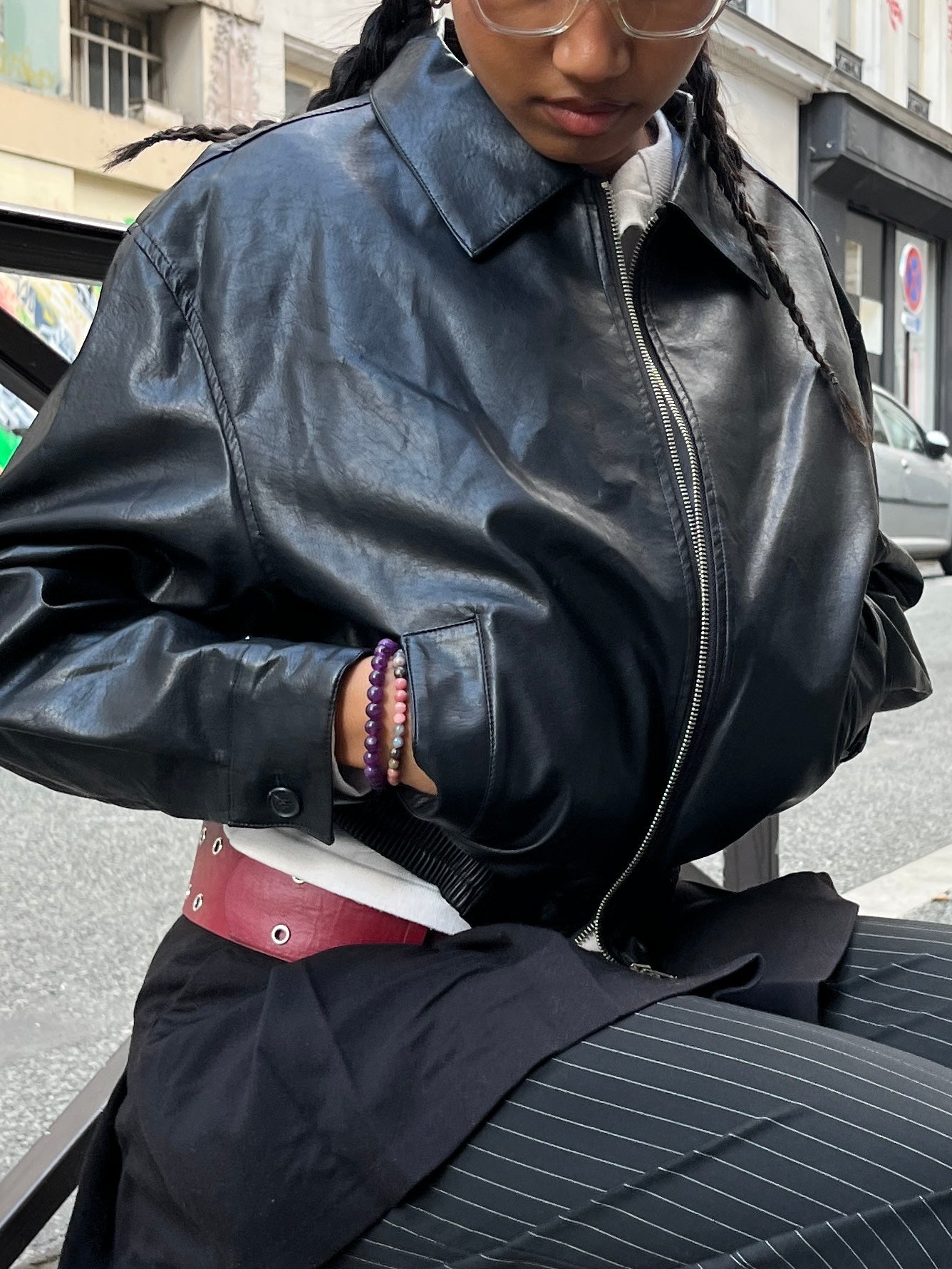 JENNY FAUX LEATHER JACKET Jackets OEA PARIS