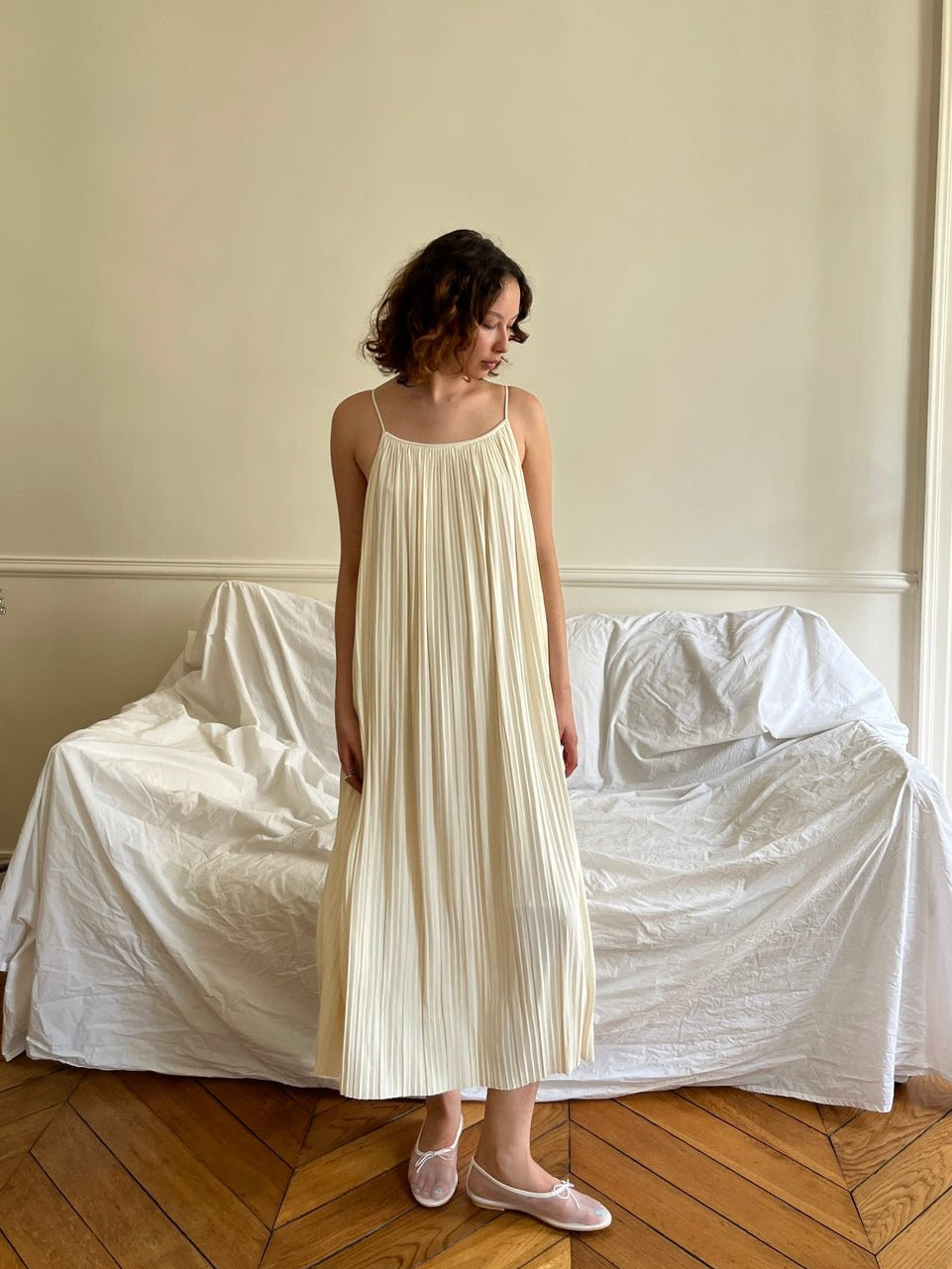 JOSEFINE PLEATED SLEEVELESS DRESS Dress OEA ARCHIVE