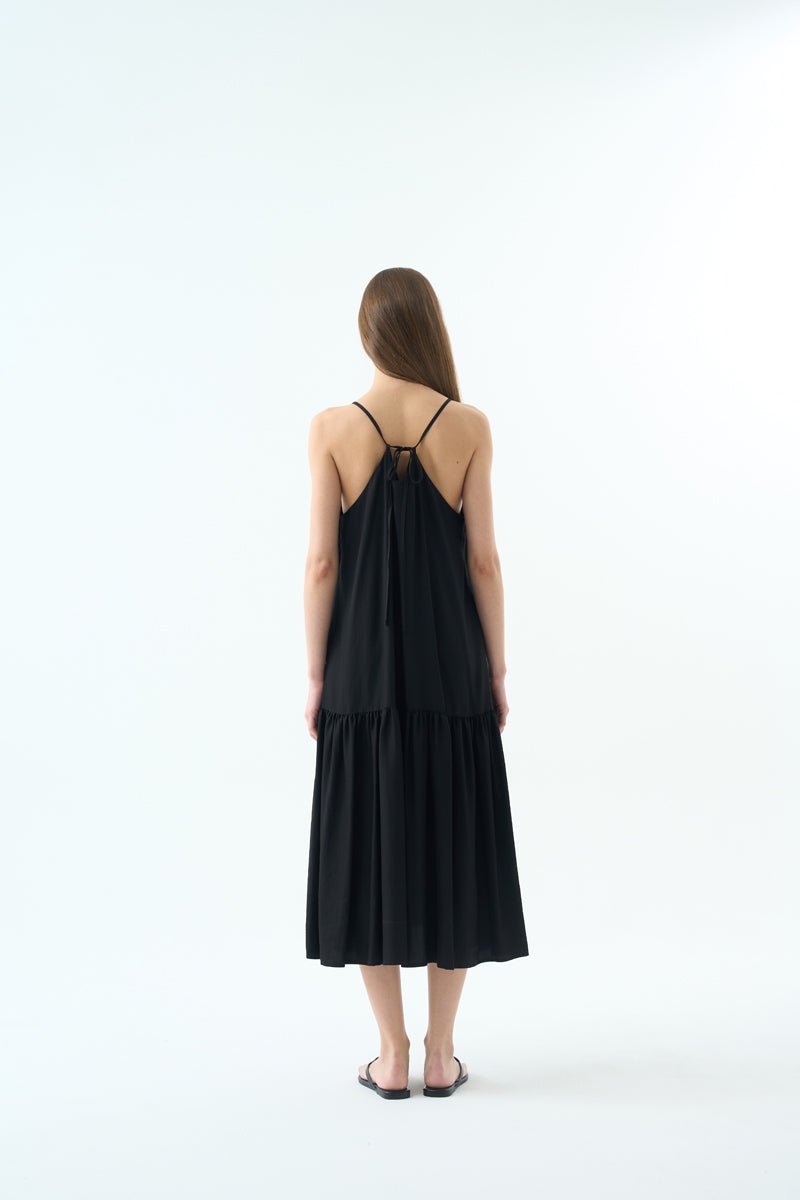MOON BACK RIBBON SLEEVELESS MIDI DRESS Dress OEA ARCHIVE