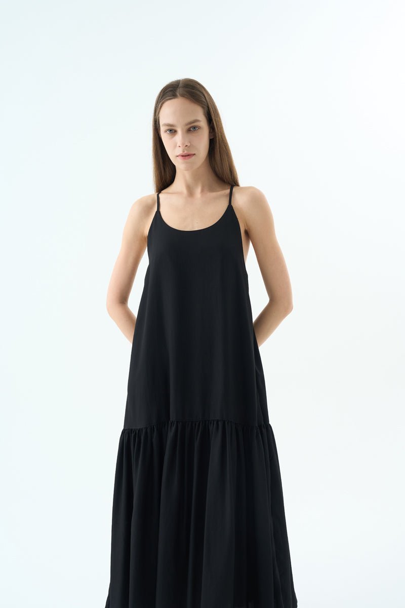 MOON BACK RIBBON SLEEVELESS MIDI DRESS Dress OEA ARCHIVE