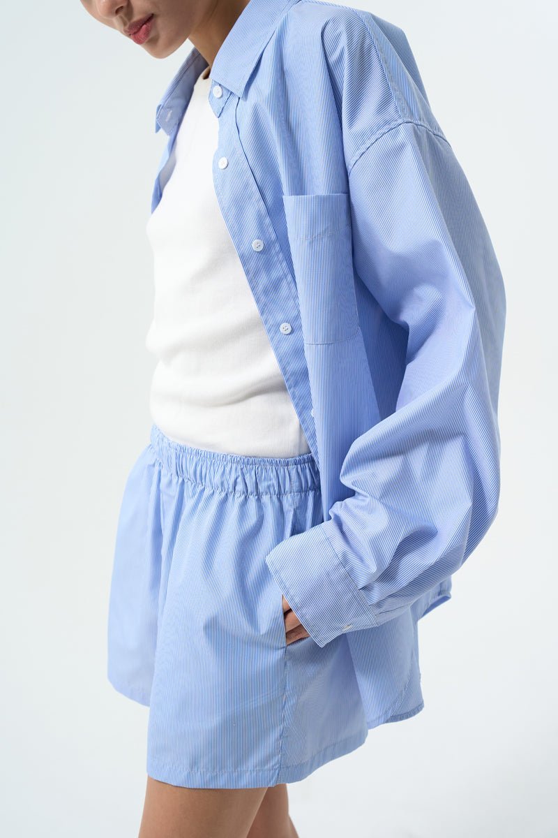 POLINA POPLIN STRIPED SHORTS Shorts OEA ARCHIVE