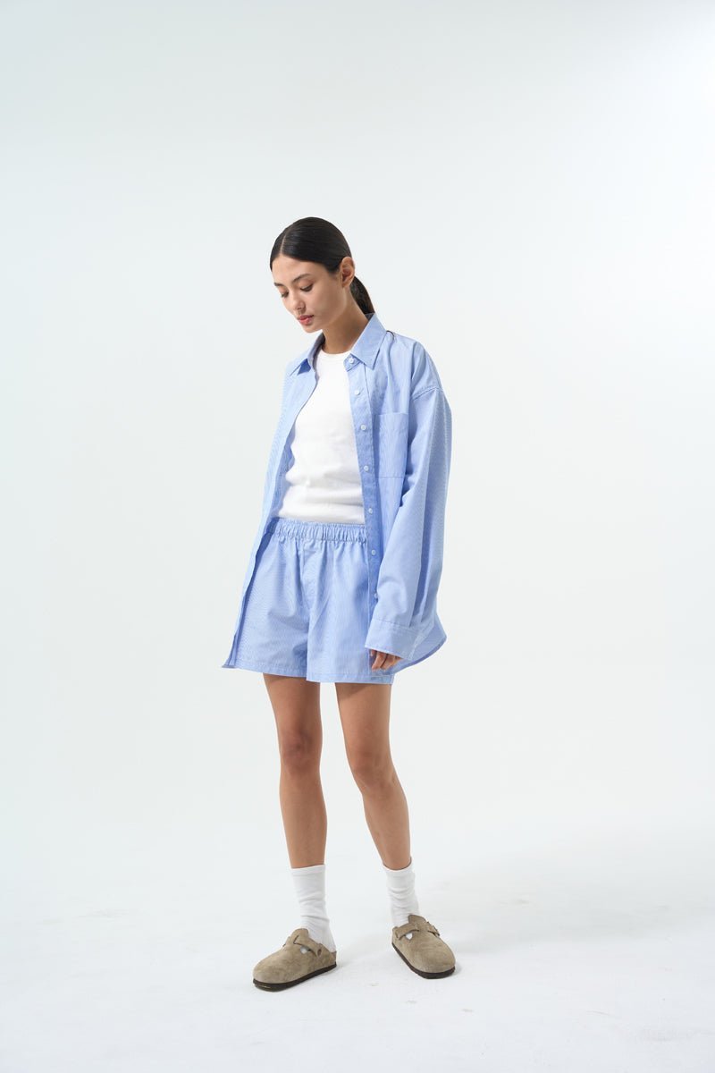 POLINA POPLIN STRIPED SHORTS Shorts OEA ARCHIVE